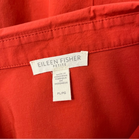 Eileen Fisher Washed Organic Cotton Poplin Classic Collar Shirt - Picture 6 of 7